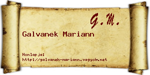 Galvanek Mariann névjegykártya